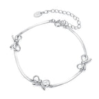 925 Sterling Silver White Gold Plated Adjustable Bracelet for Women