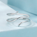 925 Sterling Silver Oxidized Silver Adjustable Ring for Men