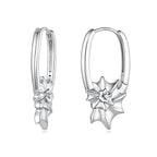 925 Sterling Silver White Gold Plated 2.7cm Hoop Earrings for Women