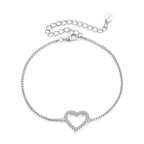 925 Sterling Silver Plated White Gold Moissanite Bracelet for Women