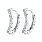 925 Sterling Silver Pave Setting CZ White Gold Plated Earrings for Women