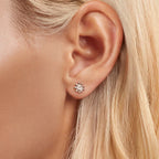 925 Sterling Silver Moissanite 0.3cm Earrings for Women