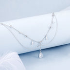 925 Sterling Silver 400mm CZ Pavé Setting Necklace for Women