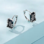 925 Sterling Silver Earrings with CZ and Oxidized Finish for Women