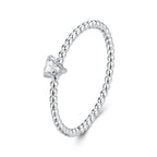 925 Sterling Silver Moissanite Ring Size 6 Plated White Gold