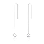 925 Sterling Silver Plated Platinum Pavé Setting CZ Earrings for Women