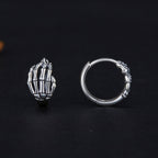 925 Sterling Silver Oxidized Earrings 12x7mm for Women