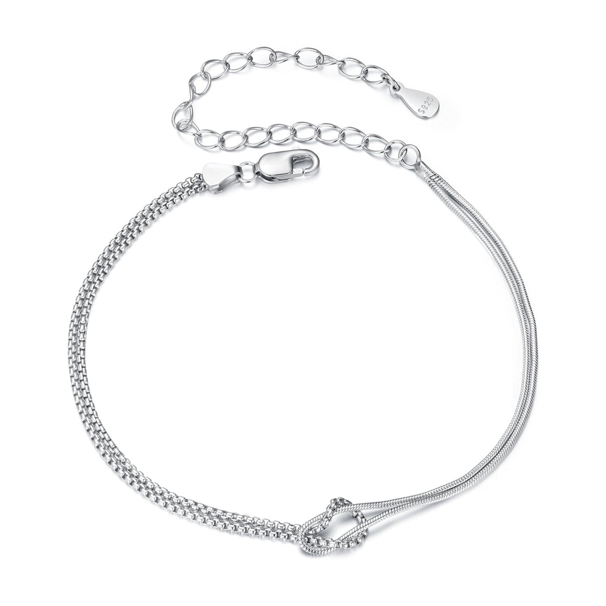 925 Sterling Silver & Plated White Gold Bracelet for Women