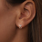 925 Sterling Silver Oxidized Silver Earrings 1.2*1.5cm for Women