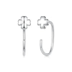 S925 Silver Brass and White Gold Plated 1.4cm Earrings for Women