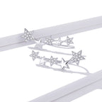 925 Sterling Silver Earrings with Plated Platinum and Pavé Setting CZ
