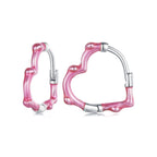 S925 Sterling Silver Enamel Platinum Plated Earrings 13*2mm for Women