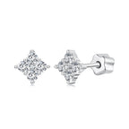 925 Sterling Silver 10mm Moissanite Earrings for Women