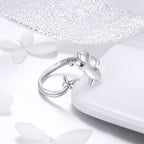 925 Sterling Silver Ring with 0.2cm Width and 1.2cm Claw Height