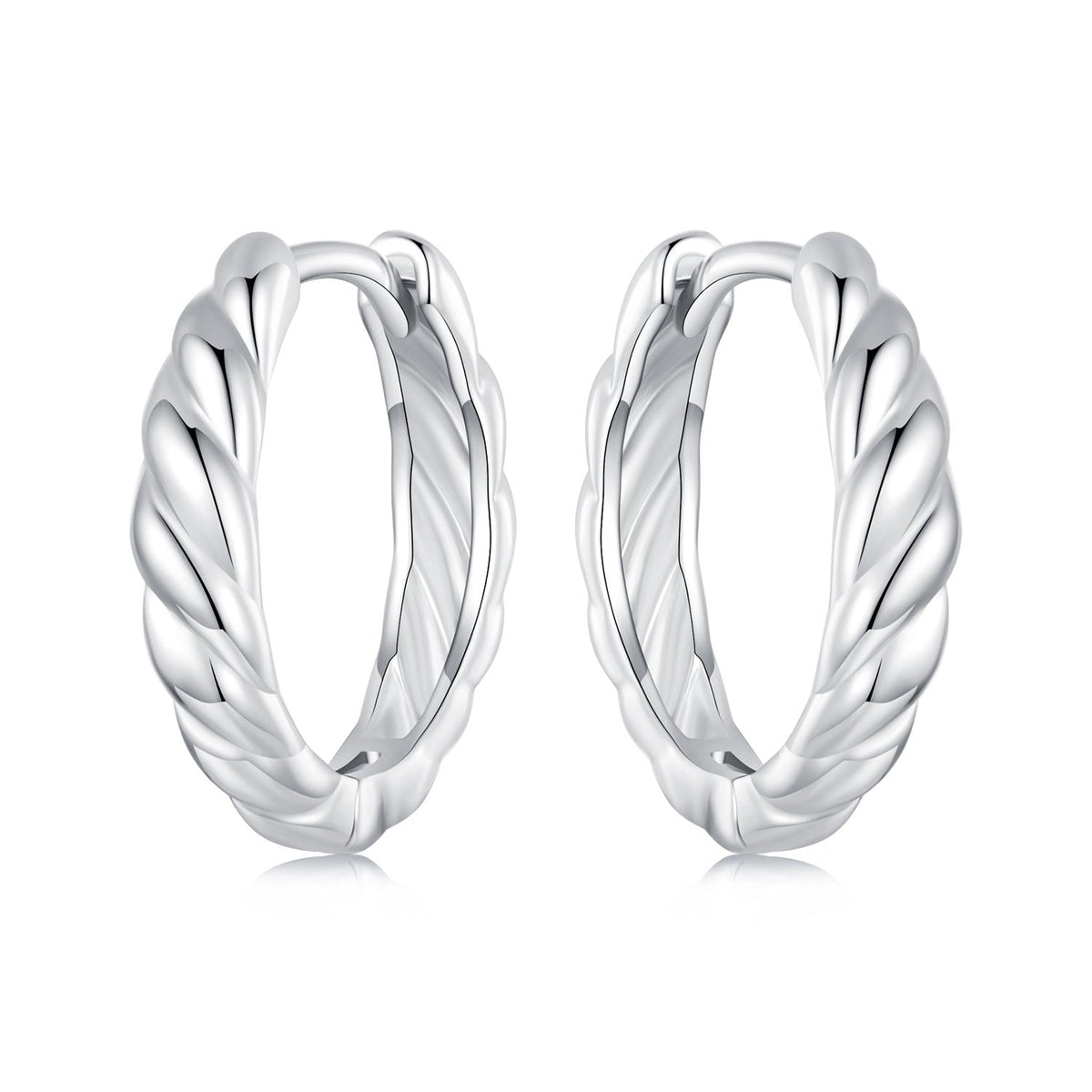 925 Sterling Silver Plated White Gold Earrings for Women - Size 11*3mm