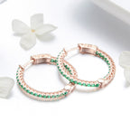 925 Sterling Silver Plated Rose Gold Pavé Setting CZ Earrings