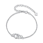925 Sterling Silver White Gold Plated Chain Bracelet for Women