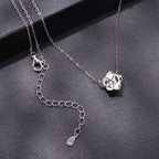 925 Sterling Silver Moissanite 0.5 Carat White Gold Plated Necklace for Women