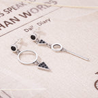 925 Sterling Silver Oxidized Pavé Setting CZ Earrings