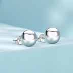 925 Sterling Silver Plated White Gold Earrings - 10mm for Women