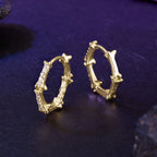 925 Silver Gold Plated Pavé CZ 1.6 x 0.3 cm Hoop Earrings for Women
