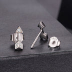 925 Sterling Silver 0.08ct and 0.12ct Moissanite Earrings in White Gold for Women