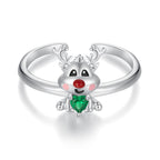925 Sterling Silver Enamel Pavé CZ Ring
