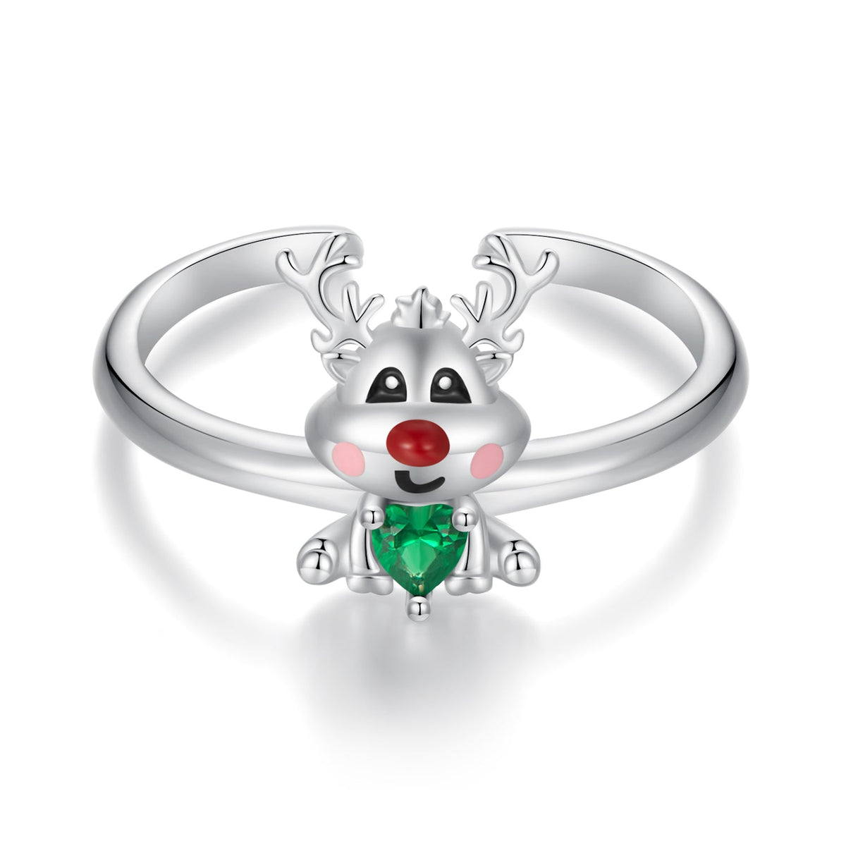 925 Sterling Silver Enamel Pavé CZ Ring
