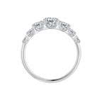 925 Sterling Silver Moissanite Engagement Ring with 5mm, 4mm, 3mm, 2.5mm Stones for Women