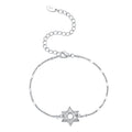 925 Sterling Silver White Gold Plated CZ Pavé 15+6cm Bracelet for Women