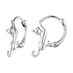 925 Sterling Silver Plated Gold Earrings Size 1.8cm for Women