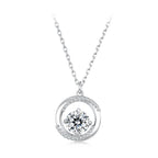 925 Sterling Silver Moissanite Necklace 40+5cm with CZ for Women