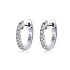 925 Sterling Silver 1.3cm Pavé Set CZ Earrings