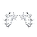 925 Sterling Silver Plated Platinum Earrings with CZ