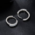 925 Sterling Silver Moissanite Necklace with White Gold Plating, 1.2cm for Women