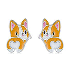 S925 Sterling Silver Oxidized Enamel Earrings