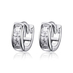 925 Sterling Silver Plated Platinum Pavé Setting CZ Earrings