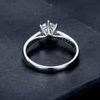 925 Sterling Silver Moissanite & CZ Ring Size 6 for Women