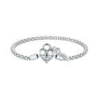 925 Sterling Silver Pavé Setting CZ Bracelet Size 17.0 for Women