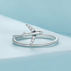 925 Sterling Silver Ring with Pavé Setting CZ, Size 6.0, Oxidized Finish for Women