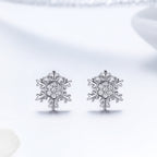 S925 Sterling Silver Earrings with CZ in Pavé Setting - 0.8*0.8cm for Women