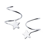 925 Sterling Silver Pentagram Earrings