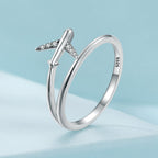 925 Sterling Silver Ring with Pavé Setting CZ, Size 6.0, Oxidized Finish for Women