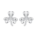 925 Sterling Silver White Gold Plated 0.7cm Earrings for Women