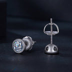 925 Sterling Silver 5.0mm Moissanite Earrings for Women