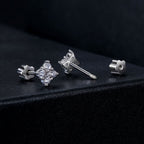925 Sterling Silver 10mm Moissanite Earrings for Women