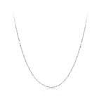 925 Sterling Silver White Gold Plated Necklace 40+5cm for Women