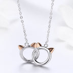 925 Sterling Silver Necklace, Length 38-45cm, Pendant 1.2*1cm, for Women
