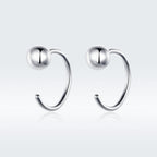 925 Sterling Silver Earrings with Plated Platinum, 1cm Diameter for Women