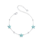 925 Sterling Silver Starfish Design Bracelet with Enamel Process